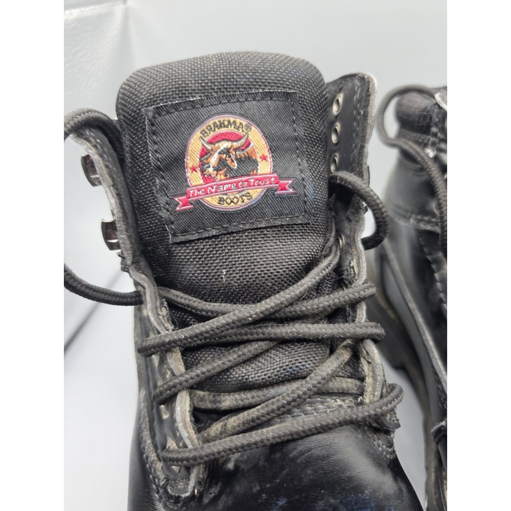 Brahma Men's 8.5 M Black Leather Steel Toe Work Boots MNBR46DP003